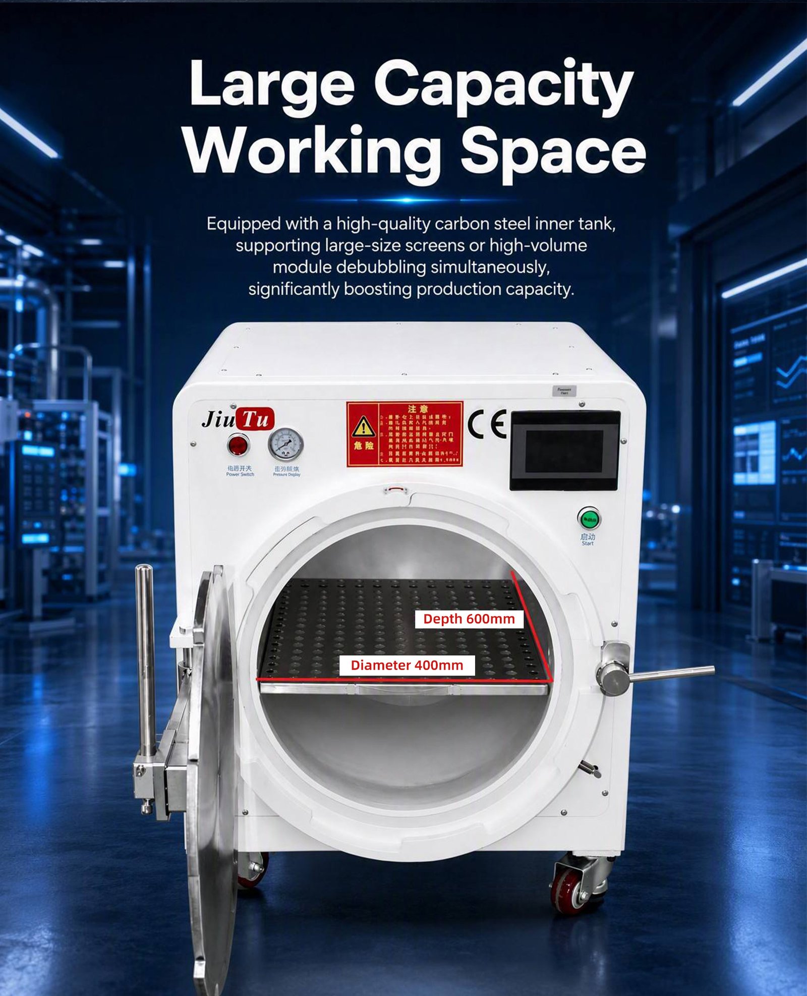 1、400×600mm Large Working Chamber — Batch Processing, Higher Daily Output