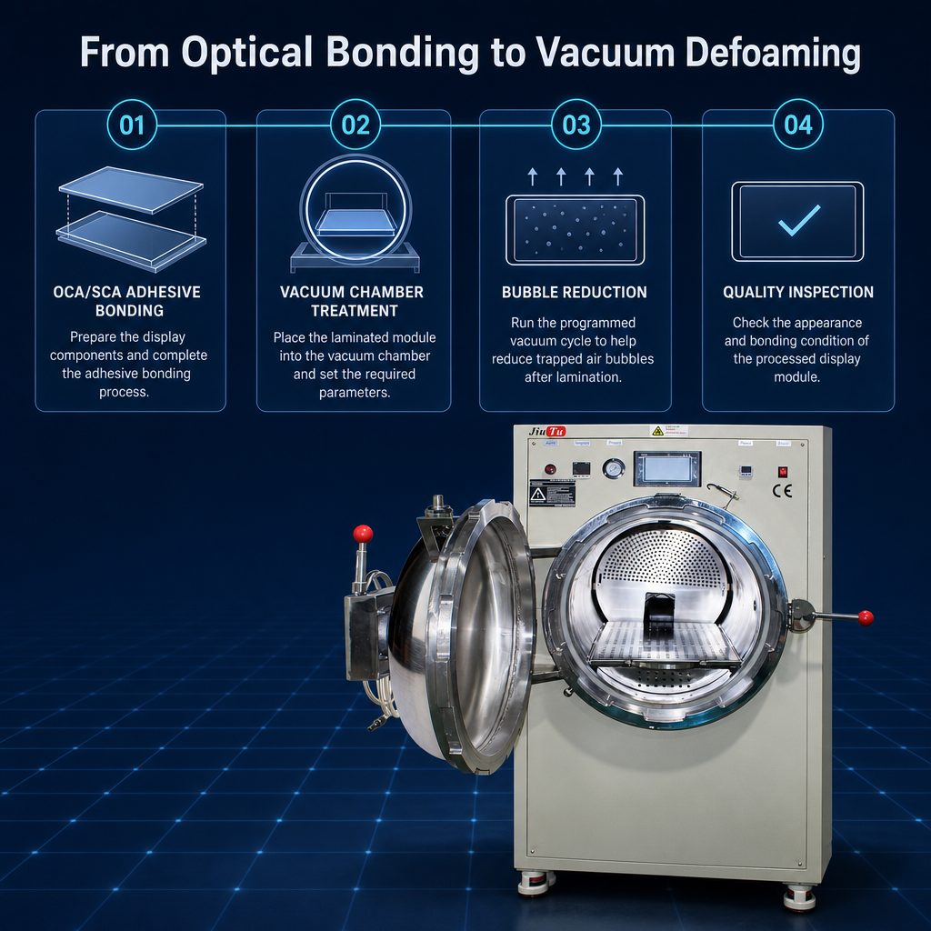500×800mm Stainless Steel Automatic Vacuum Defoaming Machine for OCA/SCA Optical Bonding