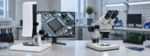 SI-VMA video microscope used for PCB and electronics inspection