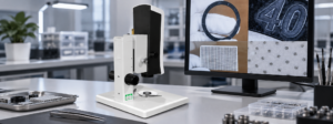 SI-VMA automatic focusing video microscope on an industrial inspection stand