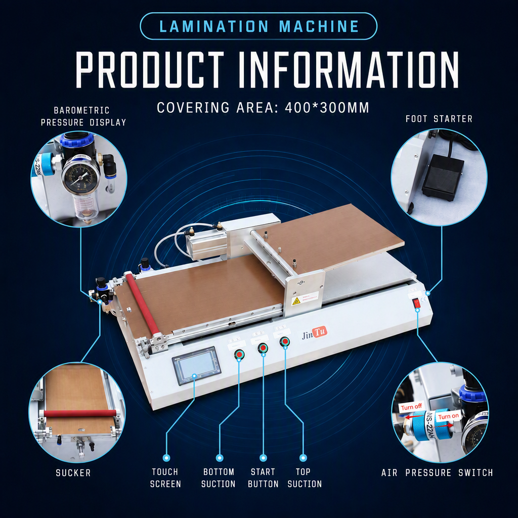 The 300×400 Flip-Plate Lower Roller Film Laminating Machine