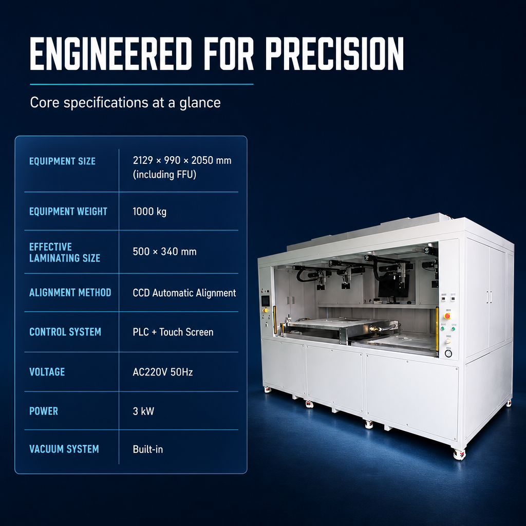 The 500×340 CCD/FFU Vacuum Film Laminating Machine
