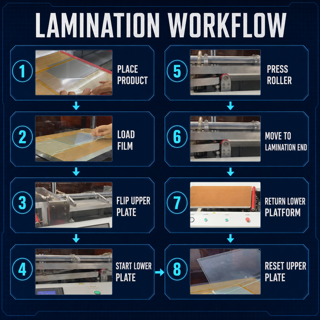 700×1200 Industrial FFU Flip-Type Film Laminating Machine