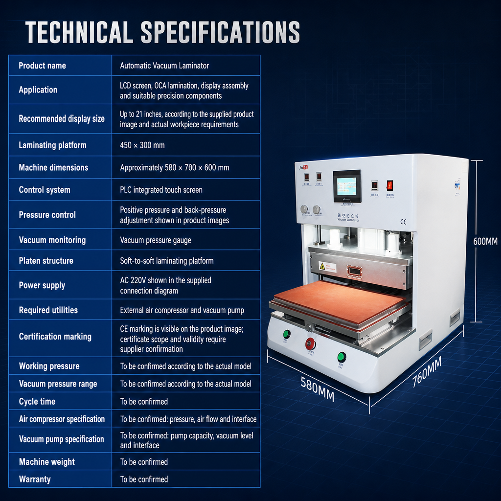 21inch vacuum laminating machine