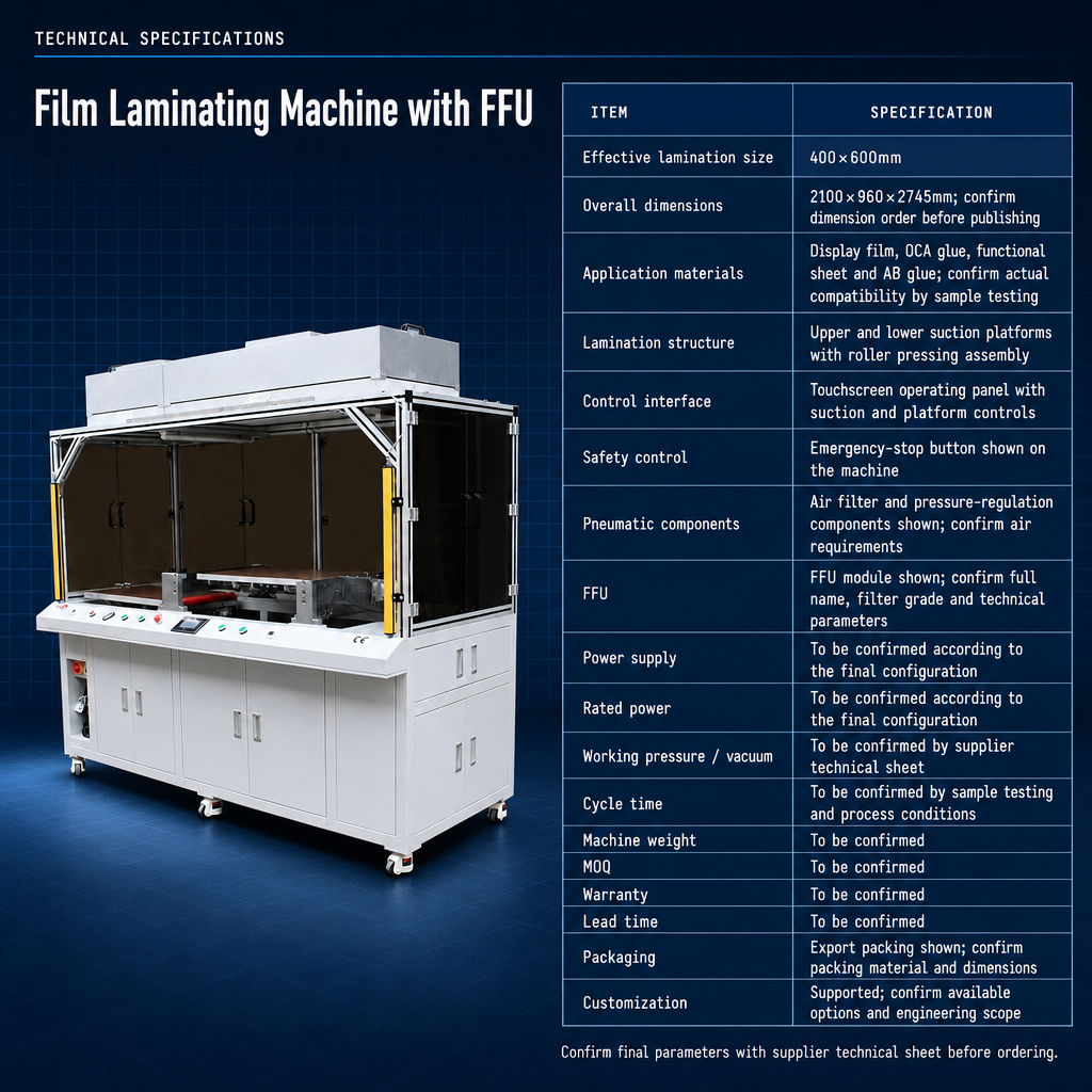 400×600 Film Laminating Machine with FFU