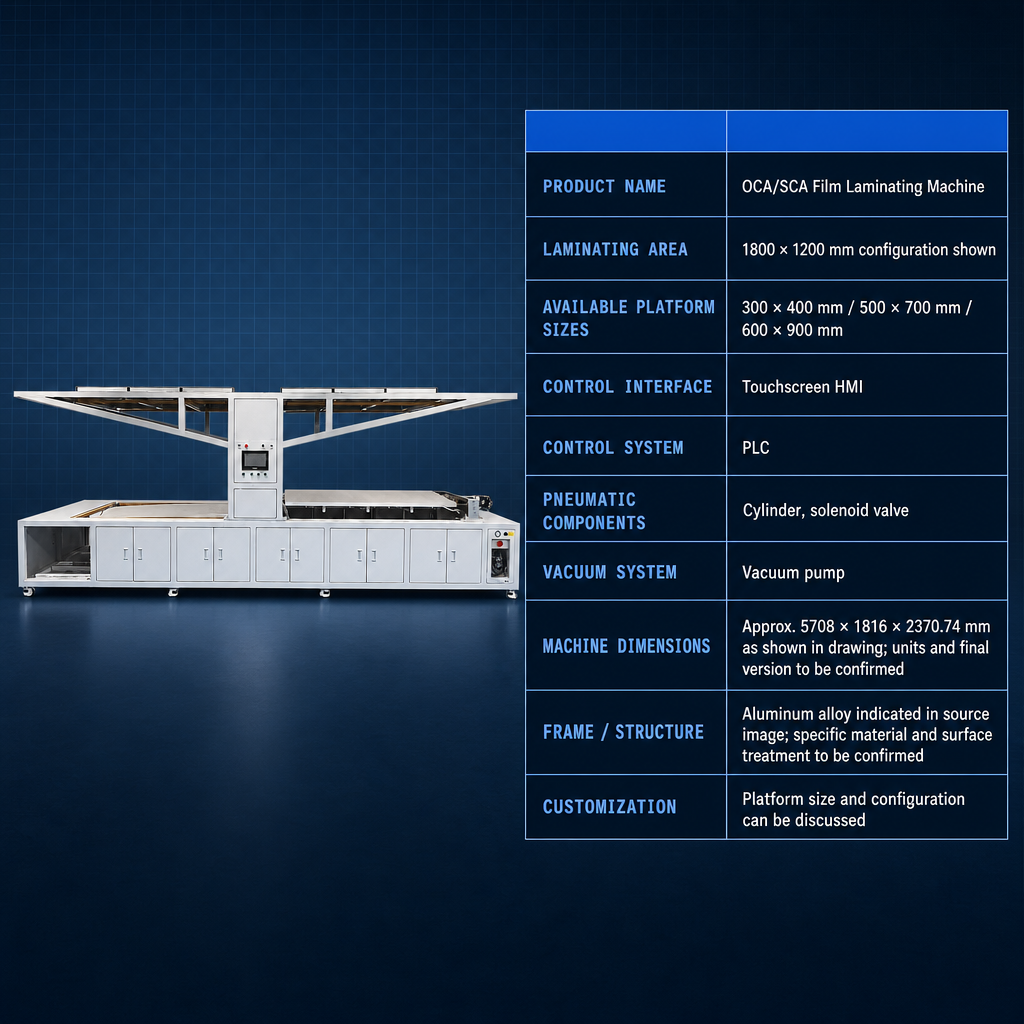 The 1200×1800 OCA/SCA Film Laminating Machine