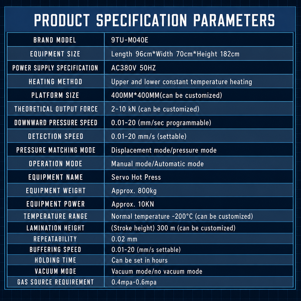 400x400-2T Servo laminating machine specification