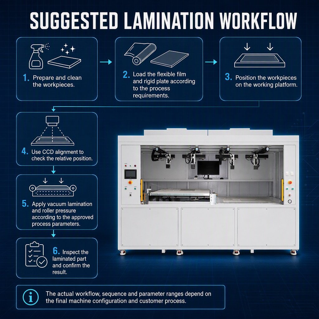 The 500×340 CCD/FFU Vacuum Film Laminating Machine
