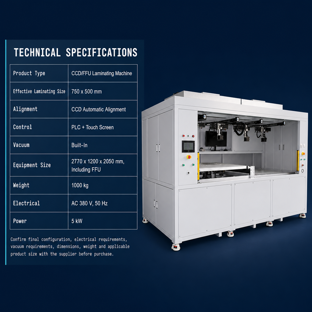 The 750×500 Laminating Machine with CCD/FFU