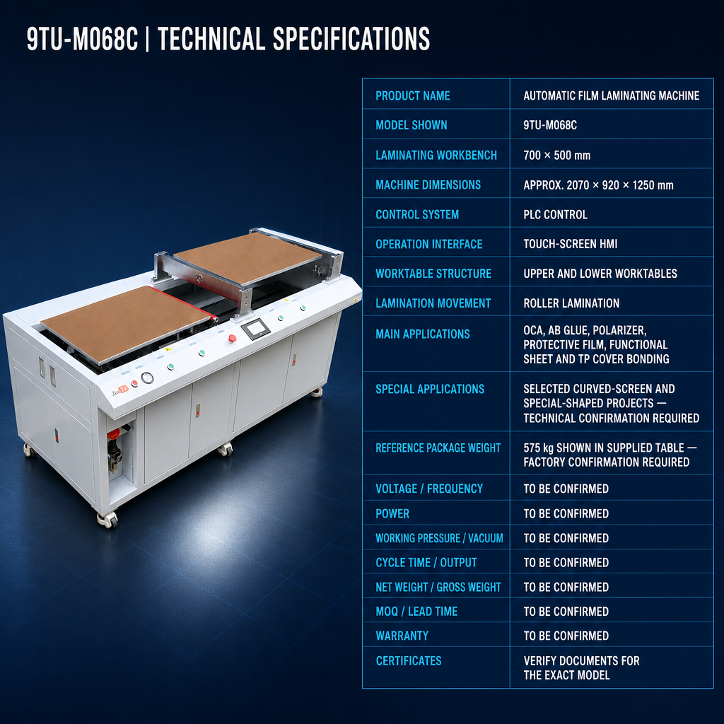 The 500×700 Film Laminating Machine (Model 9TU-M068C)