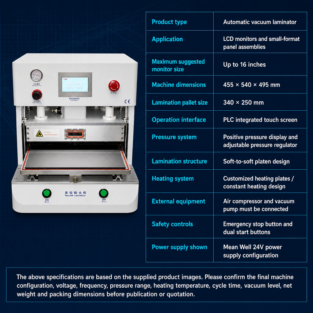16inch vacuum laminating machine