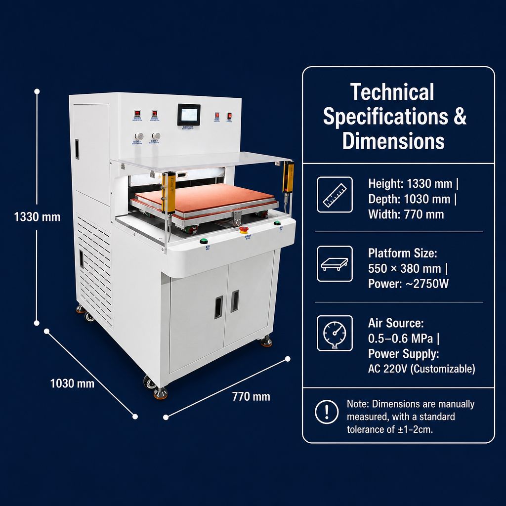 550×380 Laminating Machine with Grid and Dust Cover